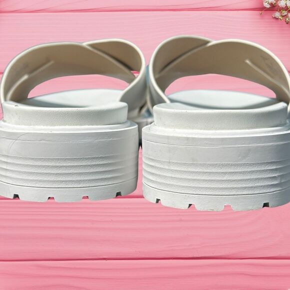 LAUREN Ralph Lauren Kelsie Slide Sandals Women Size 9 White Slip on - Picture 4 of 9